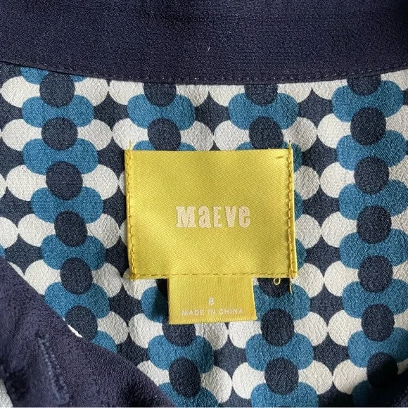 Anthropologie Maeve Geometric Pattern Button Down Dress in Size 8 - Picture 4 of 5